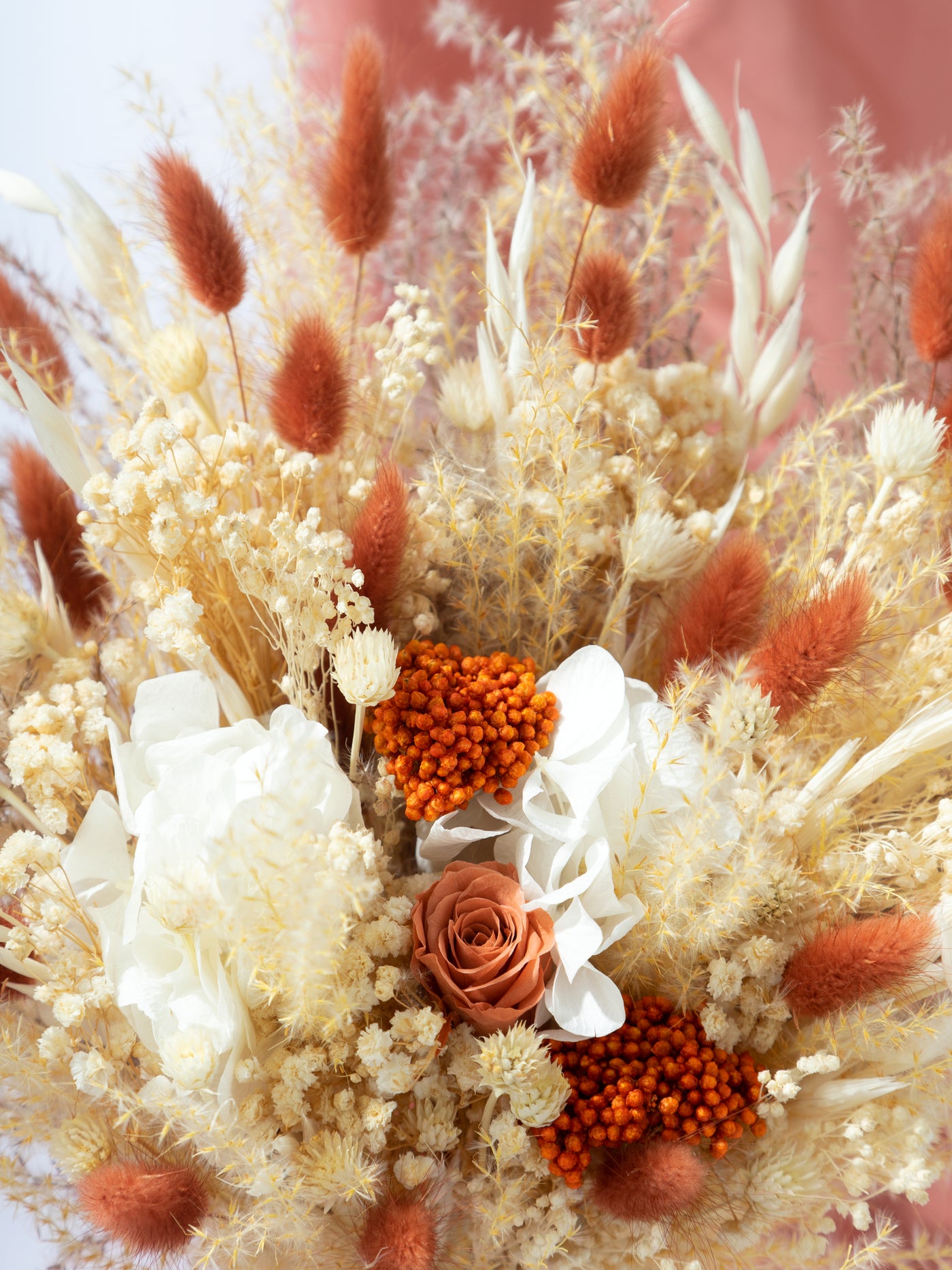 Bridesmaid Bouquet Terracotta With Beige Dusty Flowers