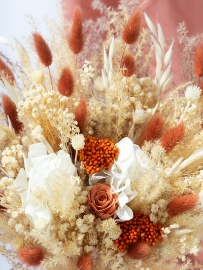 Bridesmaid Bouquet Terracotta With Beige Dusty Flowers