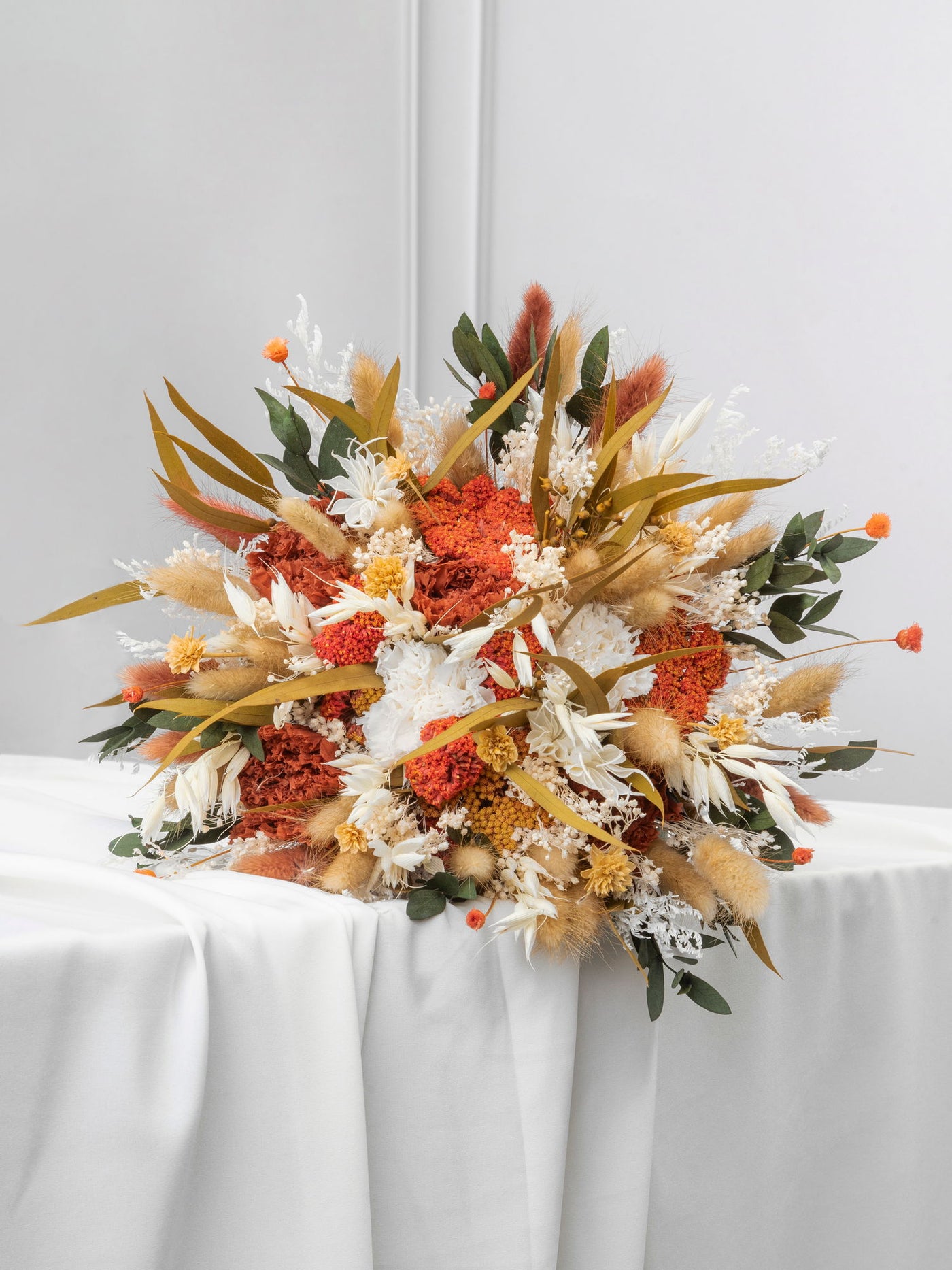 Boho Bridal Bouquet With Terracota And Yellow Flowers