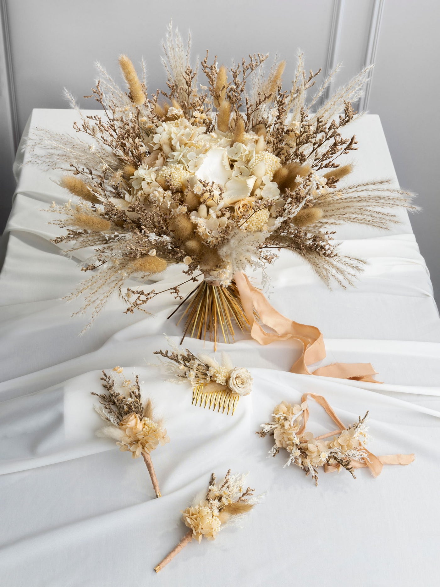 Beige Wedding Boutonniere