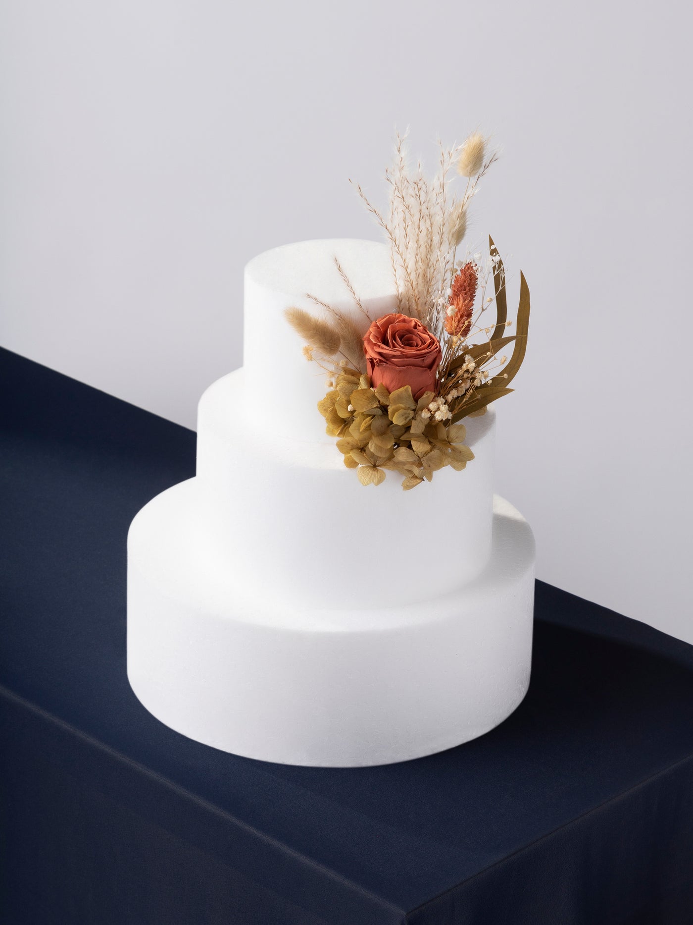 Cake Topper With Terracotta Preserved Flowers For Your Special Day