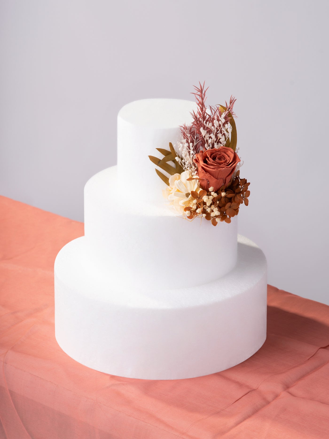 Cake Topper Cream With Dusty Roses For Your Wedding Day