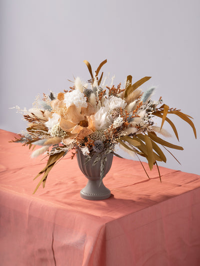 Centerpiece Rust With Sage Green Flowers For Your Wedding Day