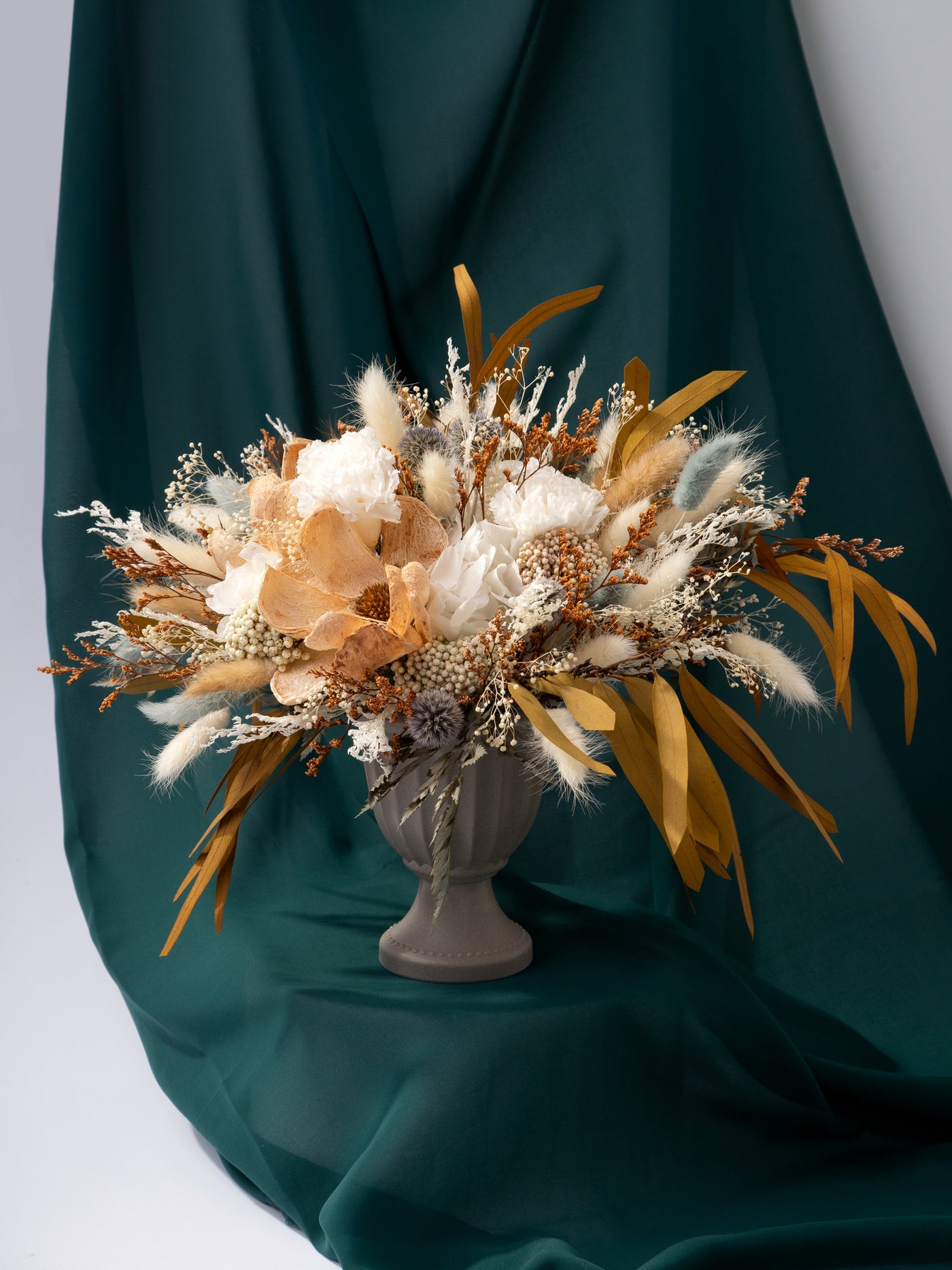 Centerpiece Rust With Sage Green Flowers For Your Wedding Day