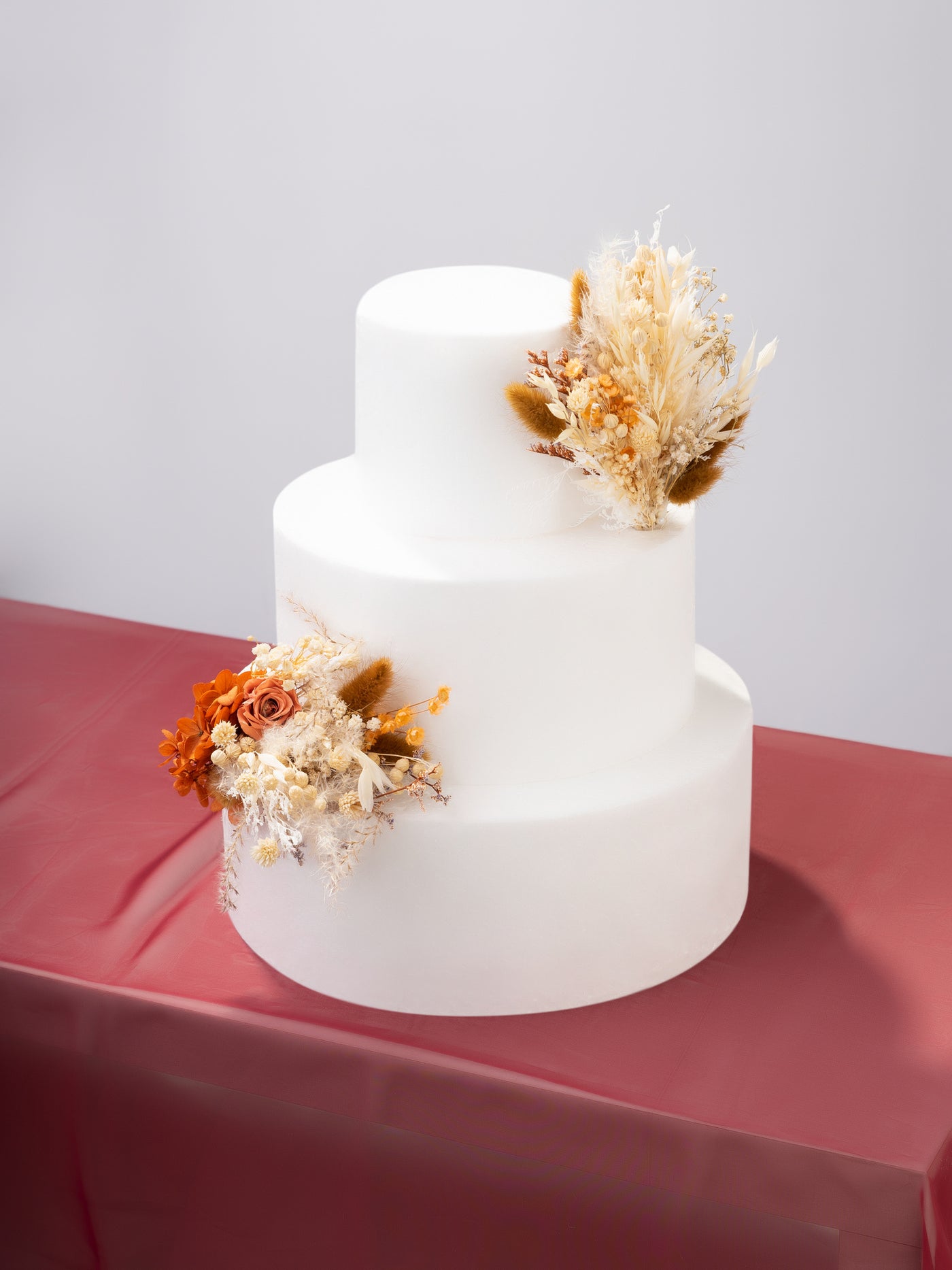 Cake Topper Terracotta With Beige Dusty Flowers