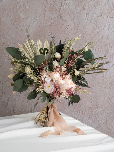 Greenery And Blush Peony Wedding Bouquet 