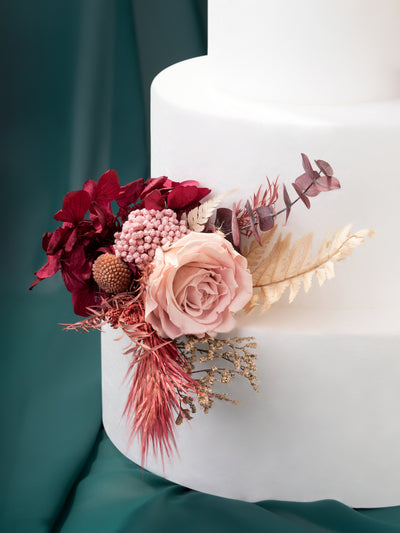 Cake Topper Burgundy With Dusty Rose For Your Special Day