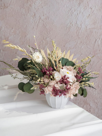 Greenery And Blush Peony Wedding Centerpiece