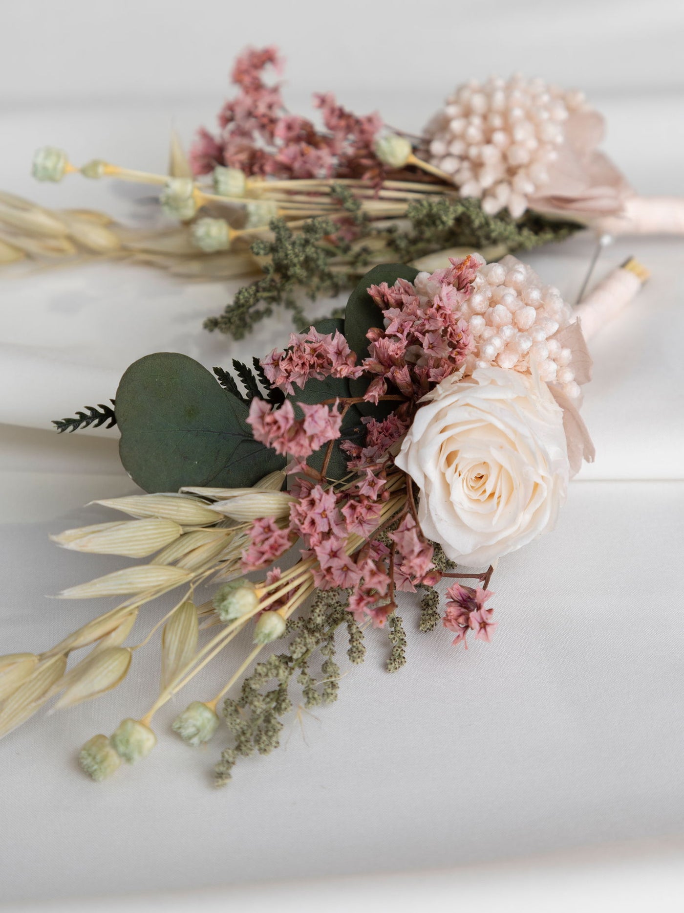 Greenery And Blush Peony Wedding Boutonniere