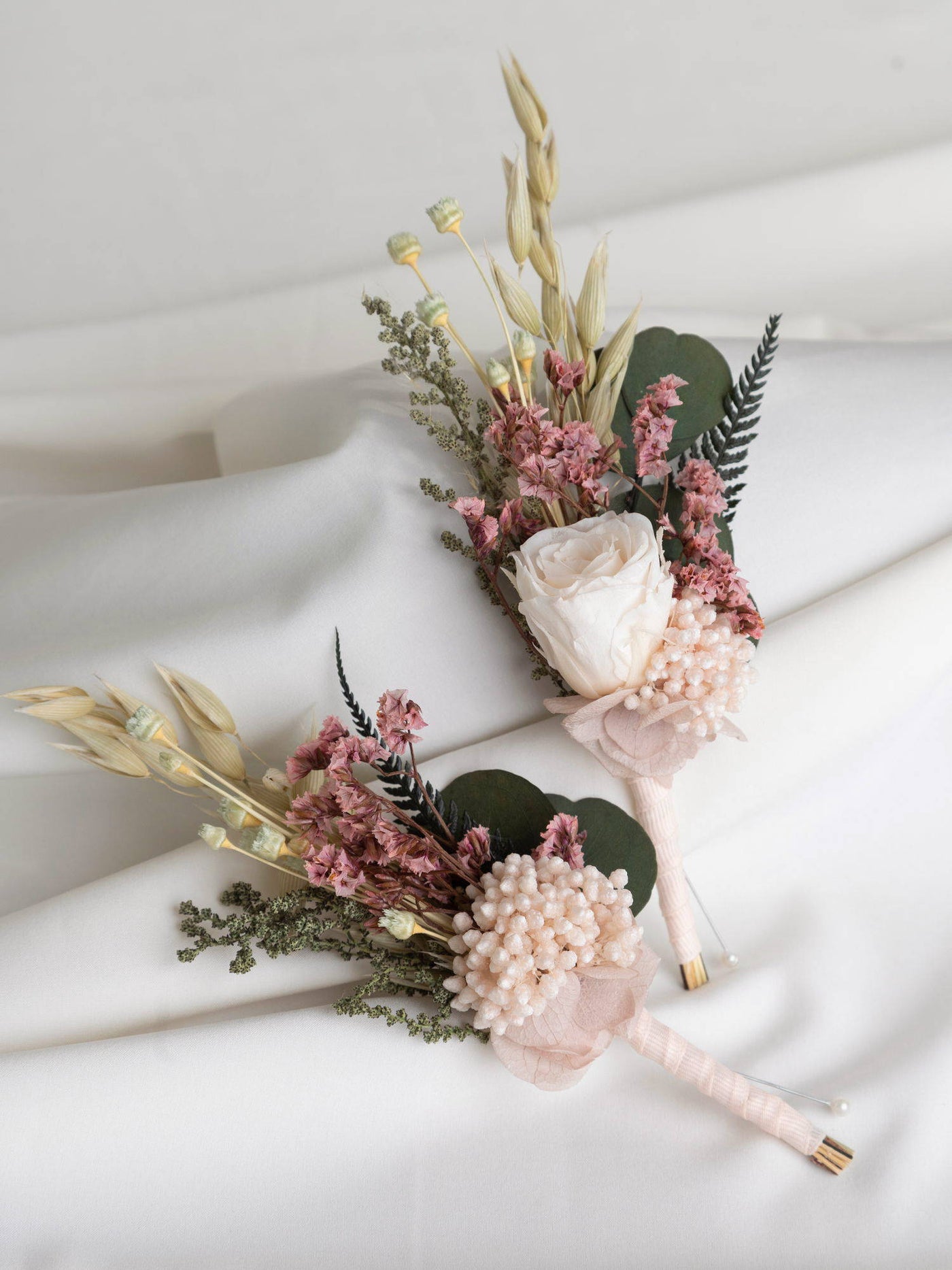 Greenery And Blush Peony Wedding Boutonniere