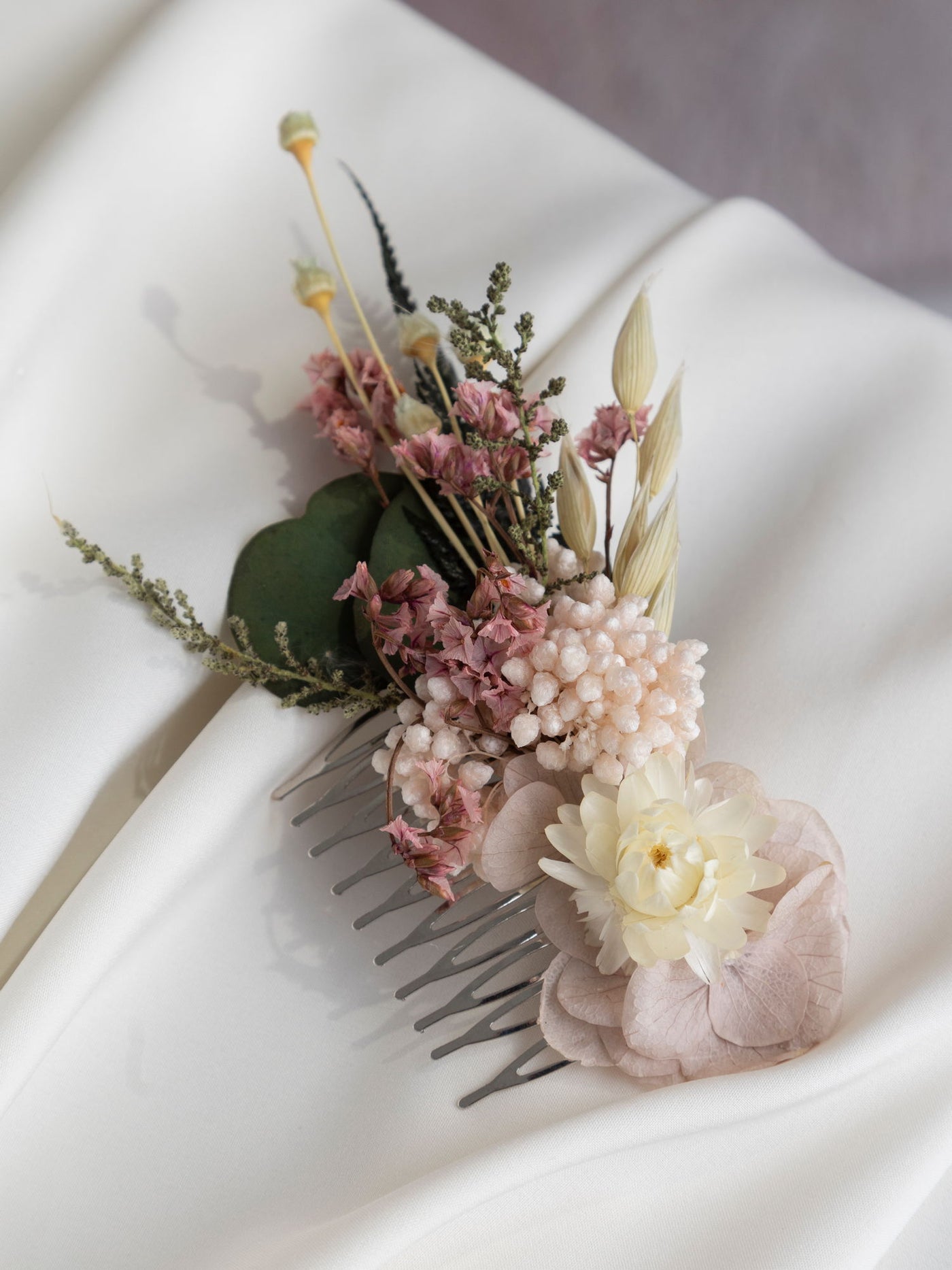 Greenery And Blush Peony Wedding Hair Comb