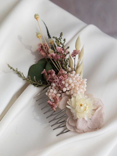 Greenery And Blush Peony Wedding Hair Comb