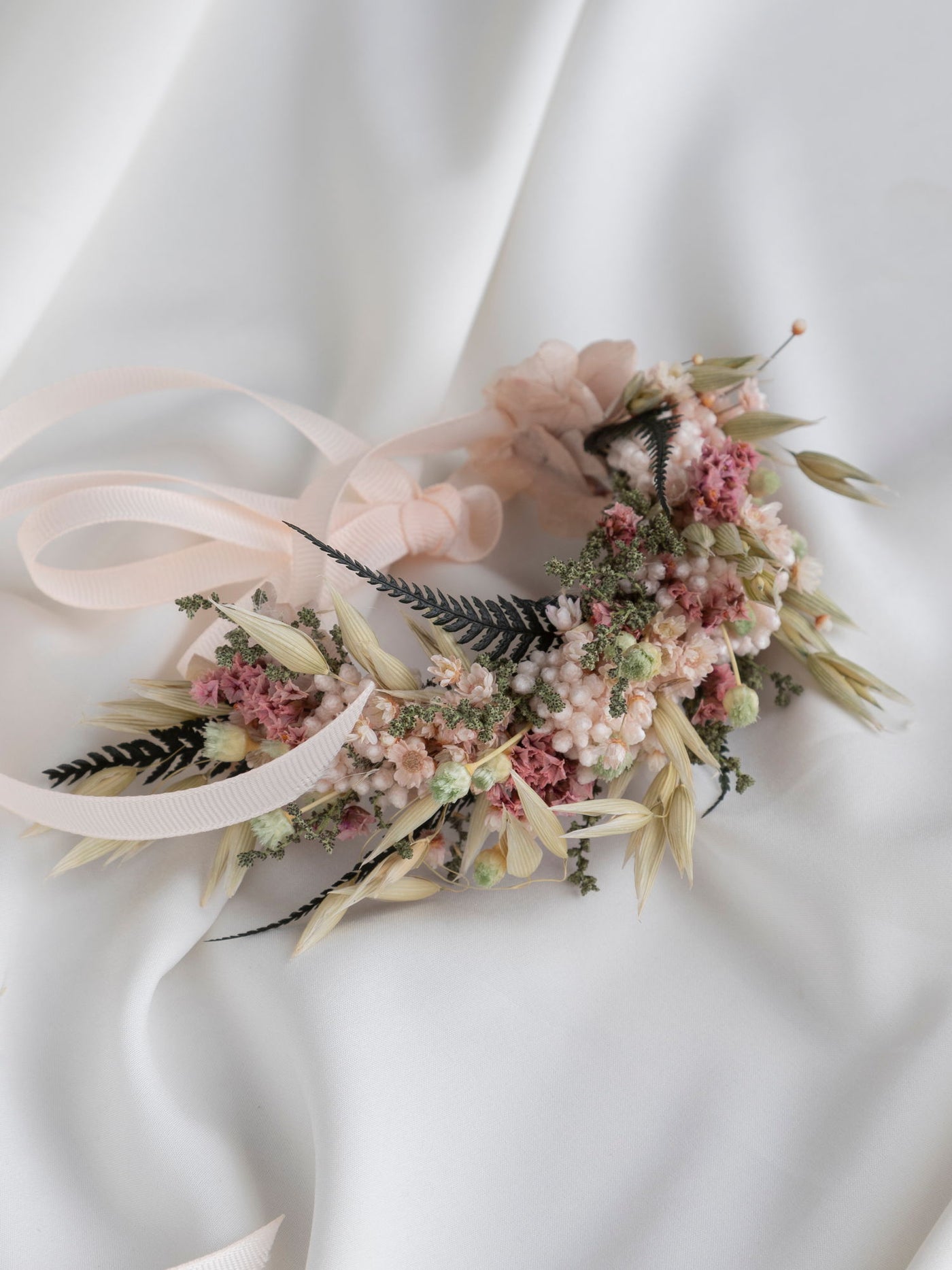 Greenery And Blush Peony Wedding Wrist Corsage