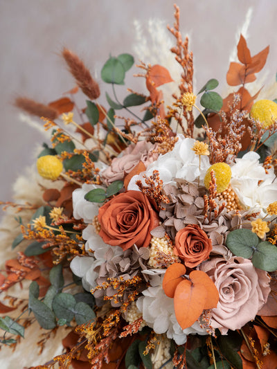 Terracotta And Greenery Cascading Wedding Boho Bouquet