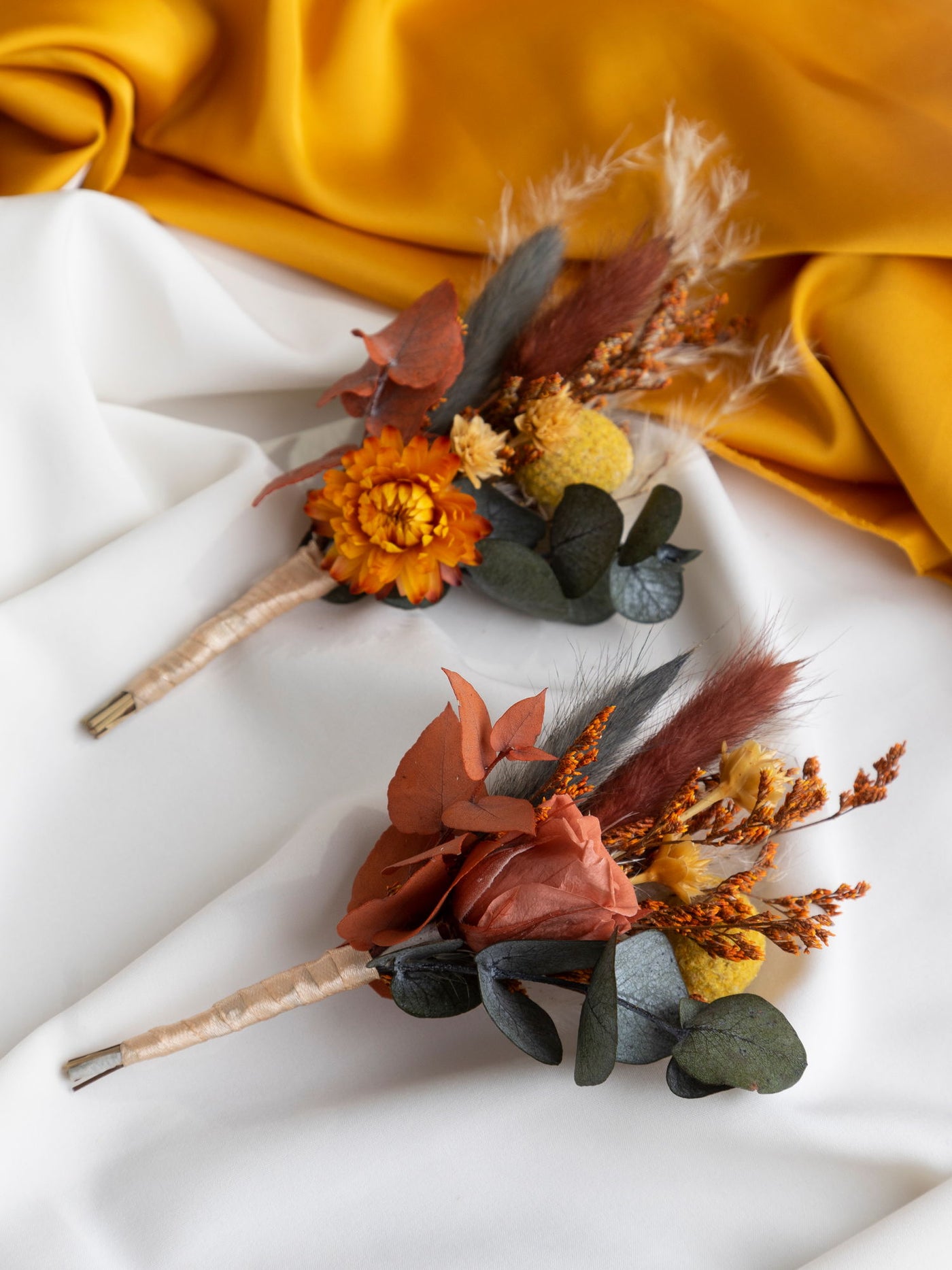 Terracotta And Greener Bridal Boutonniere