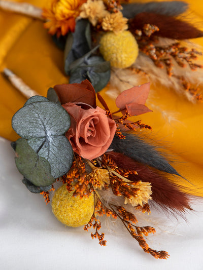 Terracotta And Greener Bridal Boutonniere