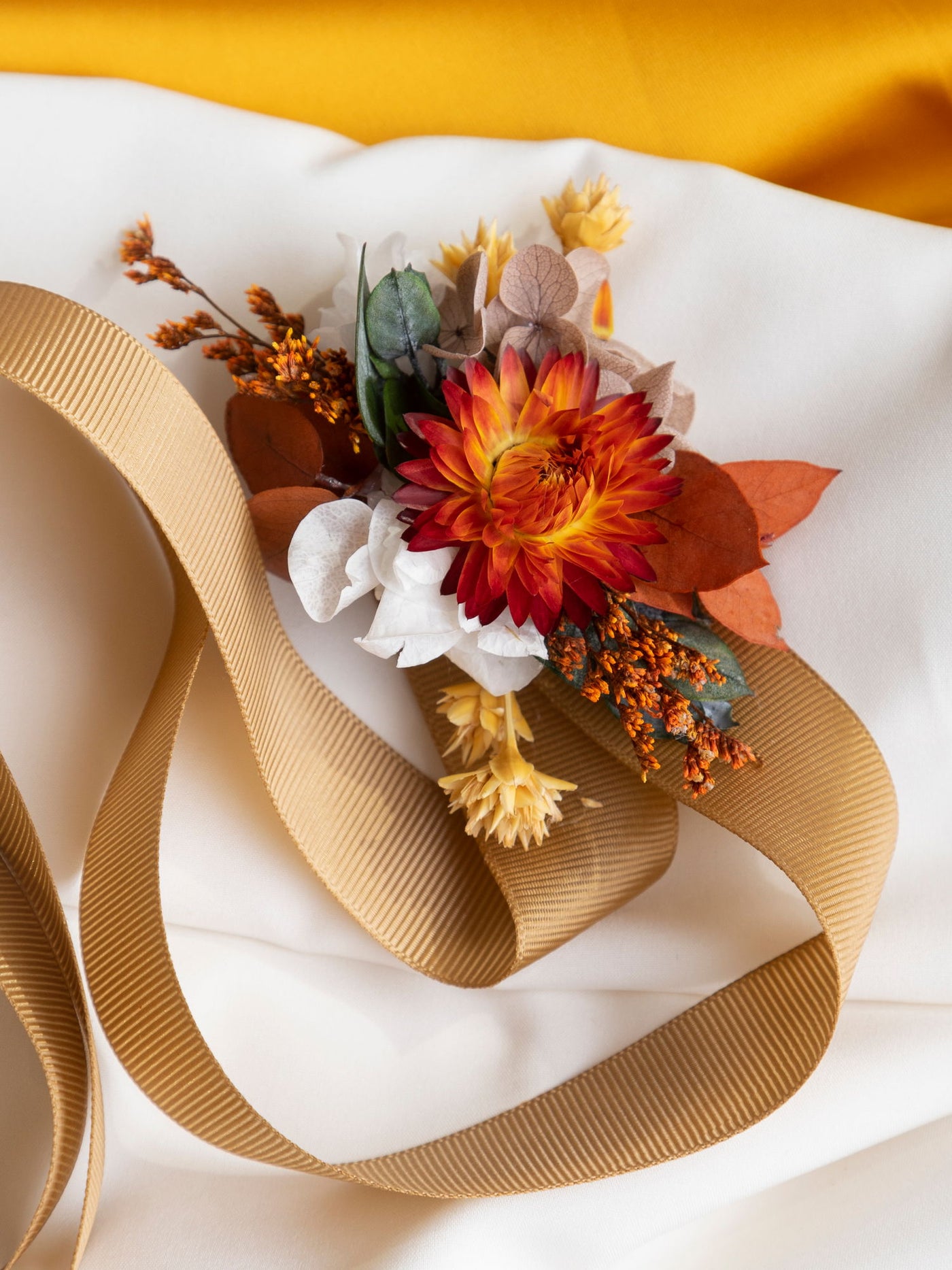 Terracotta And Greenery Bridal Wrist Corsage