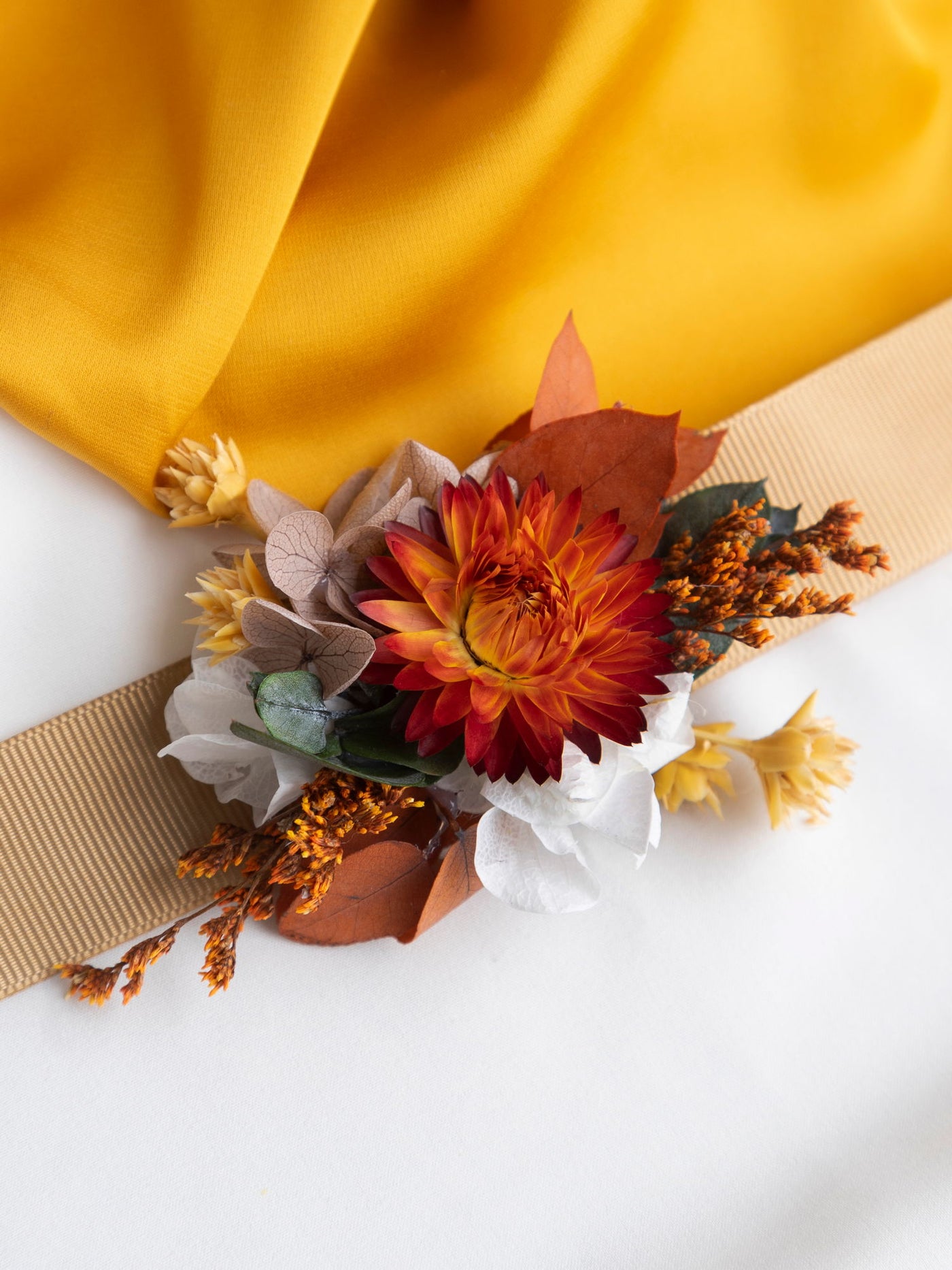 Terracotta And Greenery Bridal Wrist Corsage