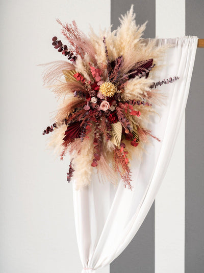 Arch Burgundy With Dusty Flowers For Your Marriage Ceremony - Decorflowerbar