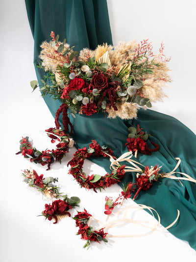 Marsalo Flower Crown With Greenery