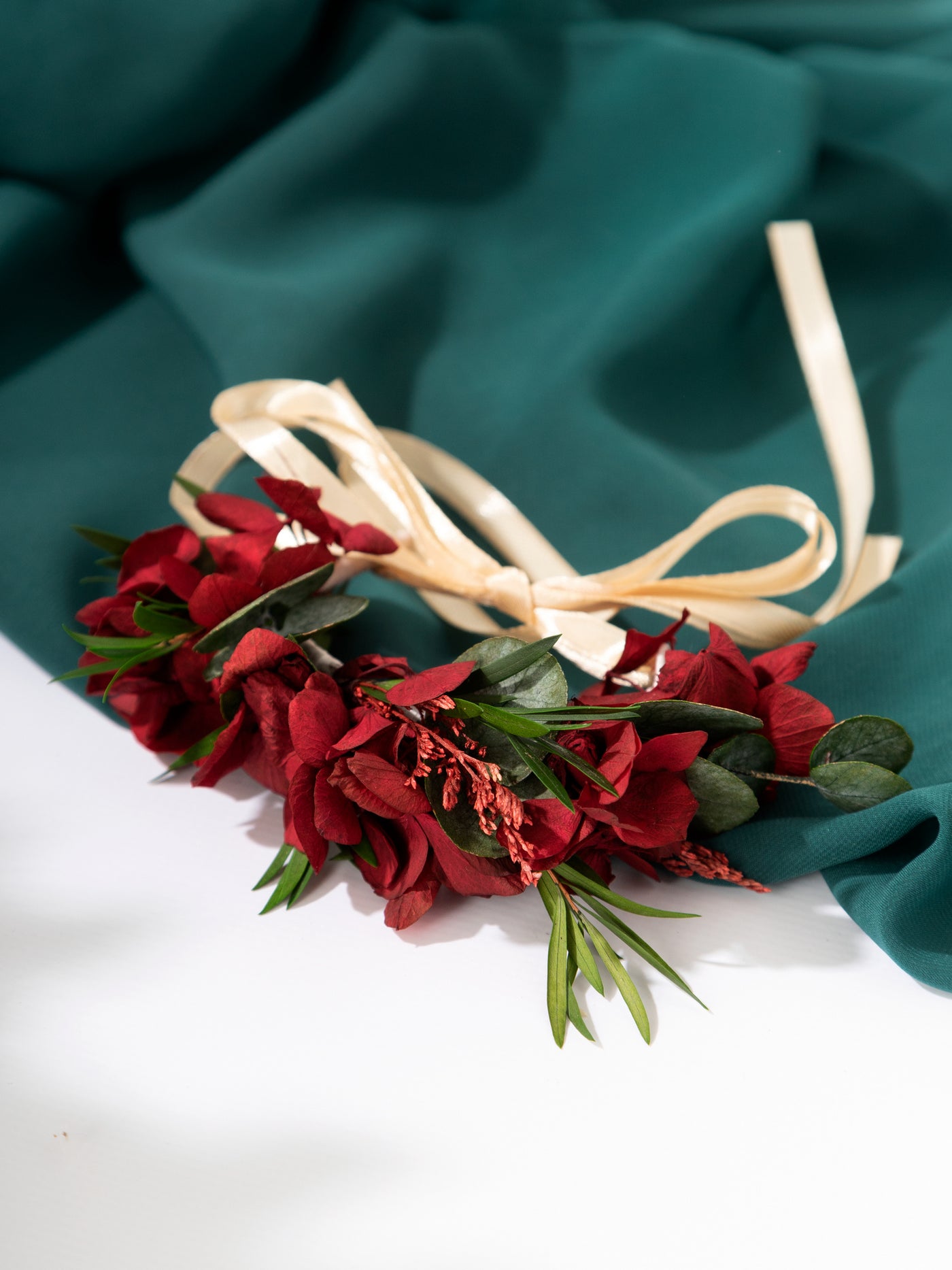 Marsalo Wrist Corsage with Greenery