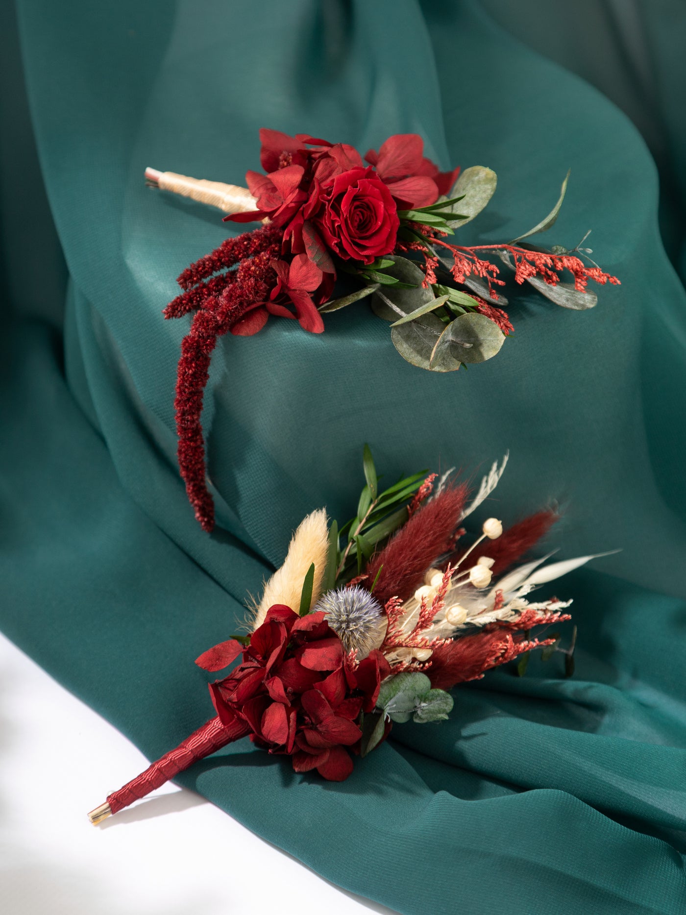 Marsalo Boutonniere With Greenery