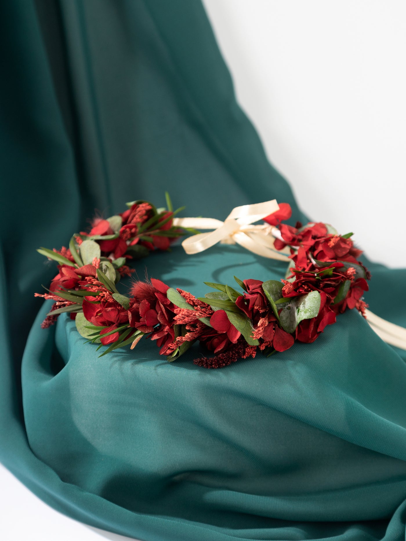 Marsalo Headband With Greenery