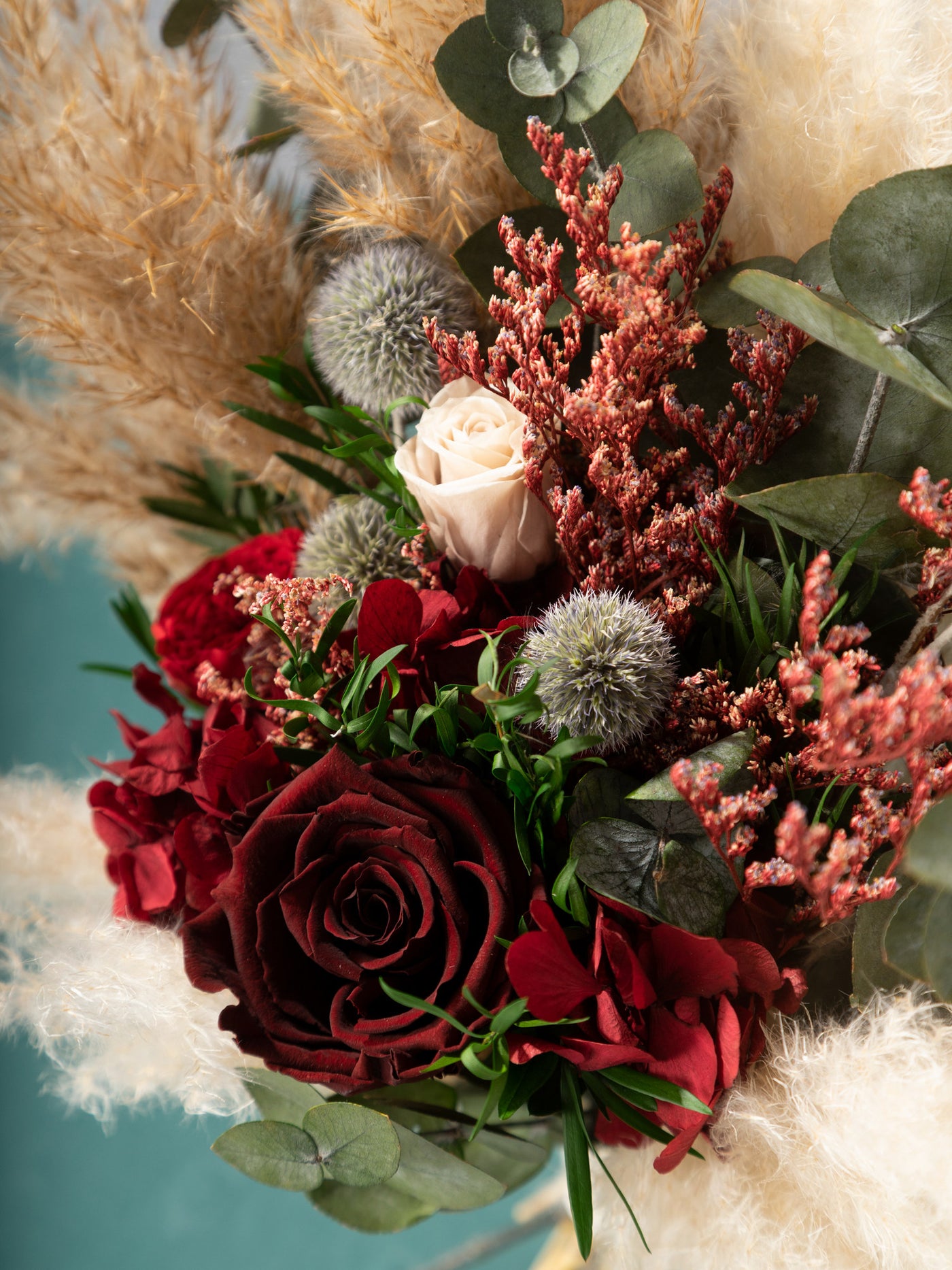 Marsalo Bridesmaid Bouquet With Greenery