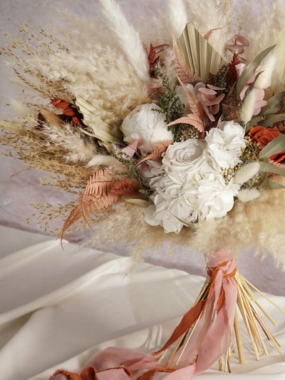 Blush, Sage Green And Terracotta Bridal Bouquet