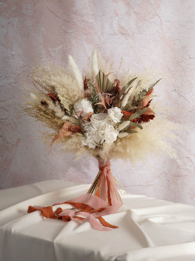 Blush, Sage Green And Terracotta Bridal Bouquet