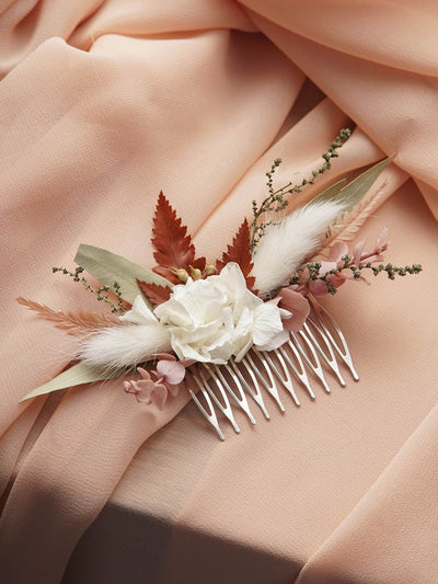 Blush And Sage Green Wedding Hair Comb