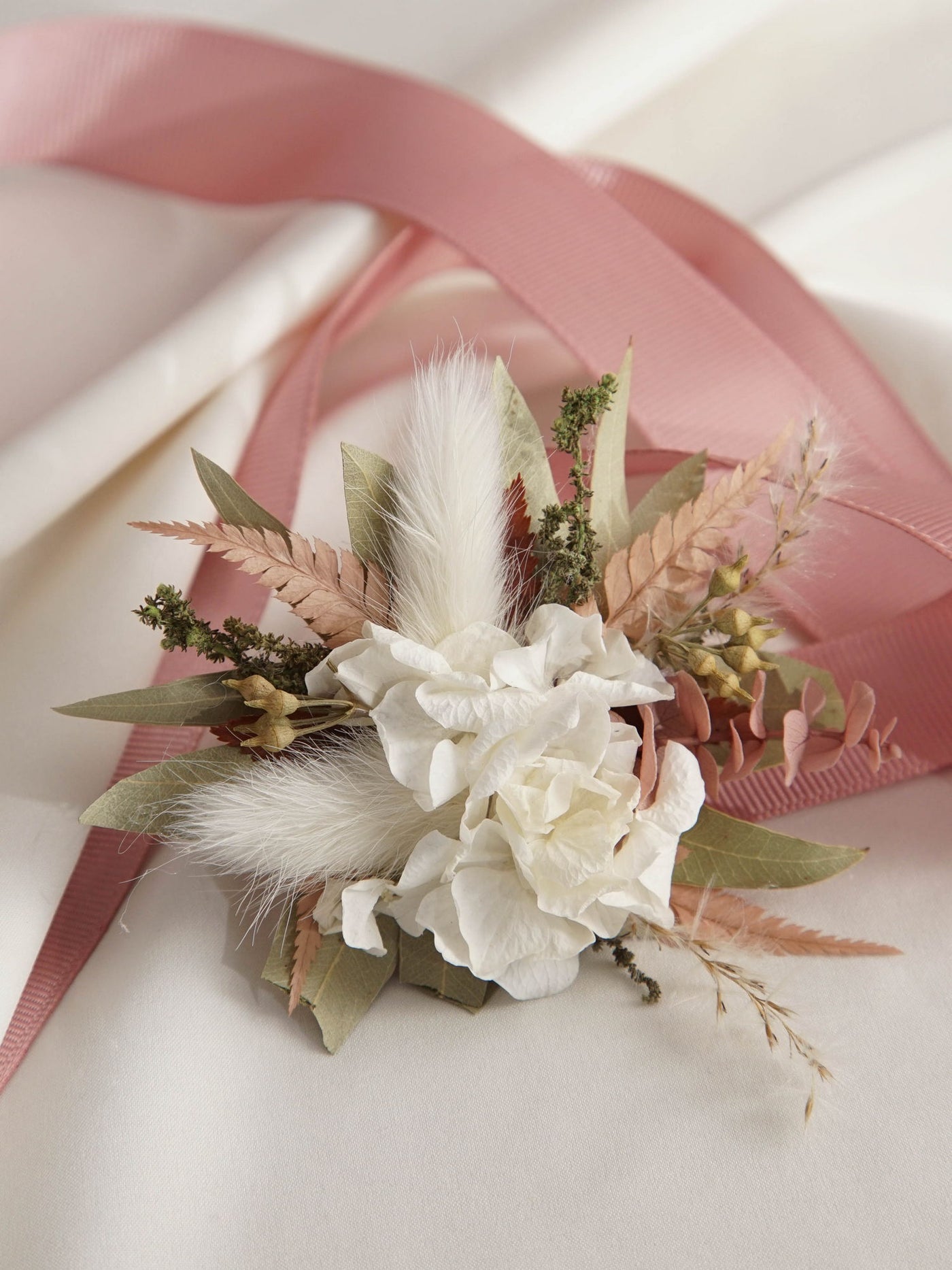 Blush And Sage Green Wedding Wrist Corsage