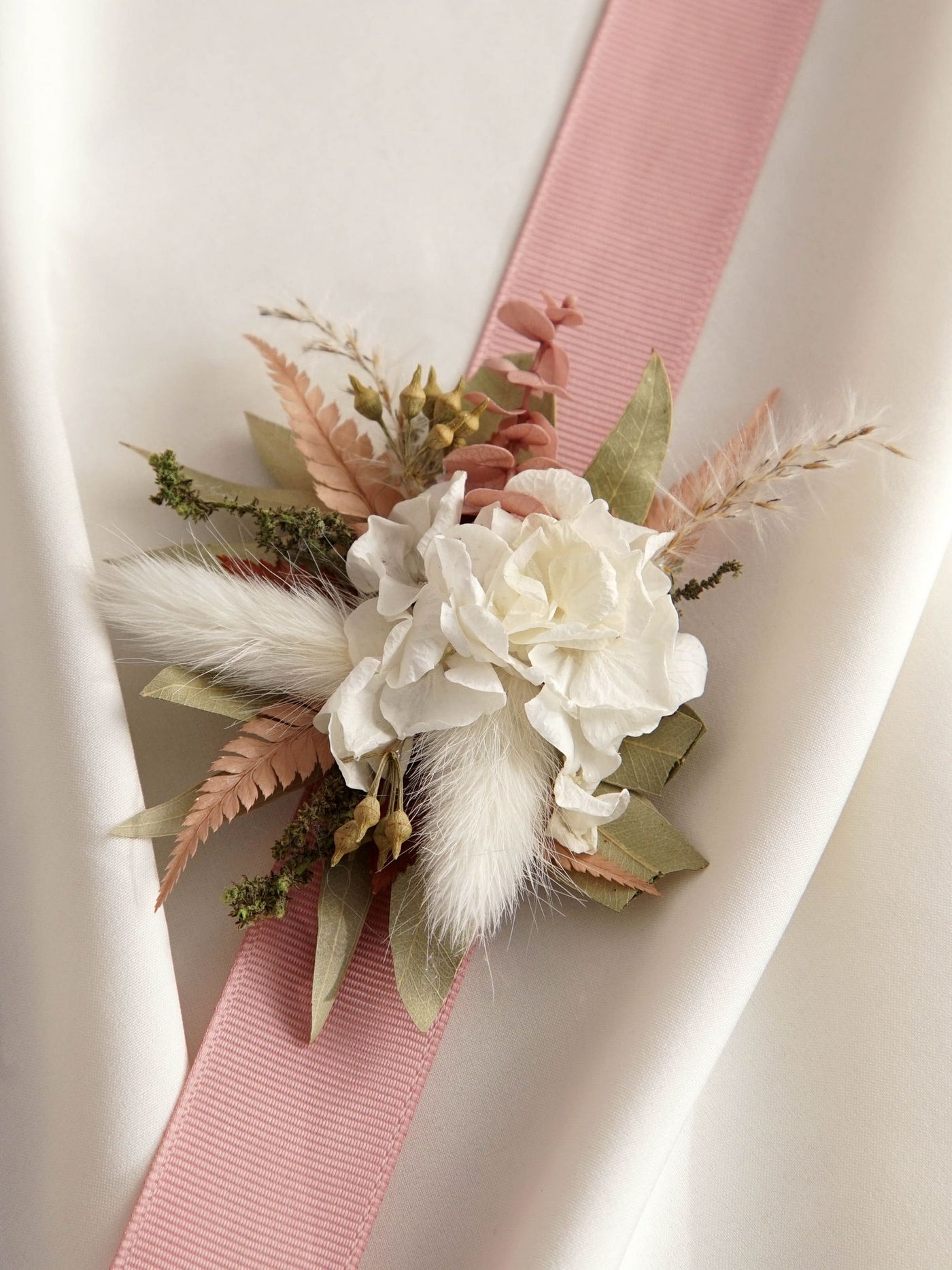 Blush And Sage Green Wedding Wrist Corsage