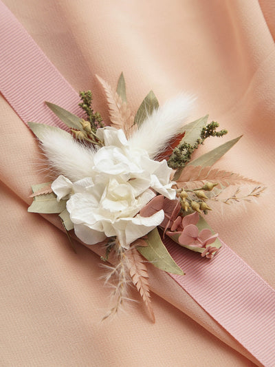 Blush And Sage Green Wedding Wrist Corsage