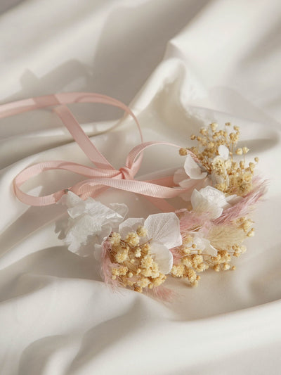 Light Pink And Rustic Wedding Wrist Corsage