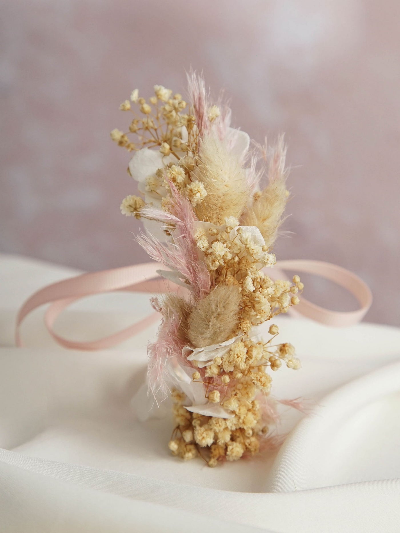 Light Pink And Rustic Wedding Wrist Corsage