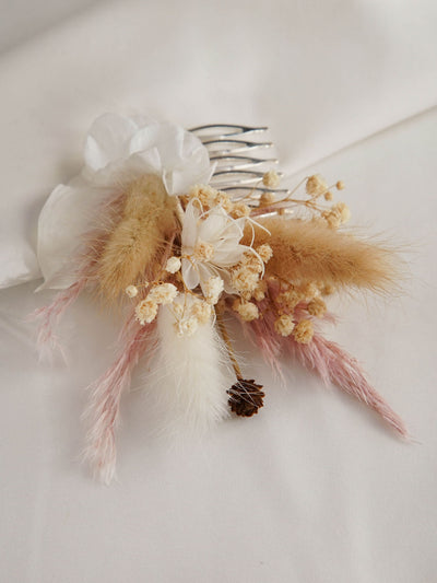 Light Pink And Rustic Wedding Hair Comb