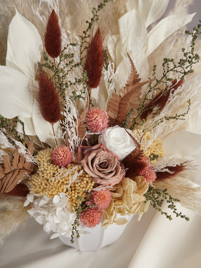 Blush And Coffee Wedding Centerpiece