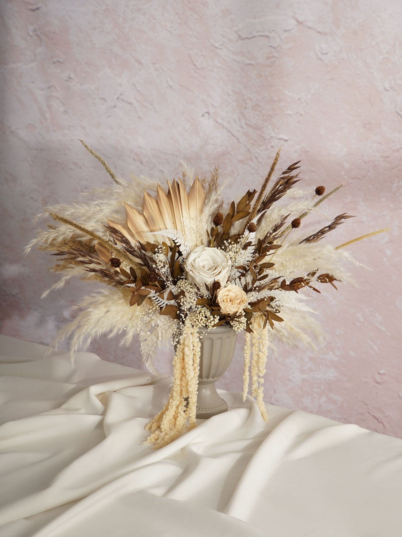 Boho White And Russet Colored Centerpiece