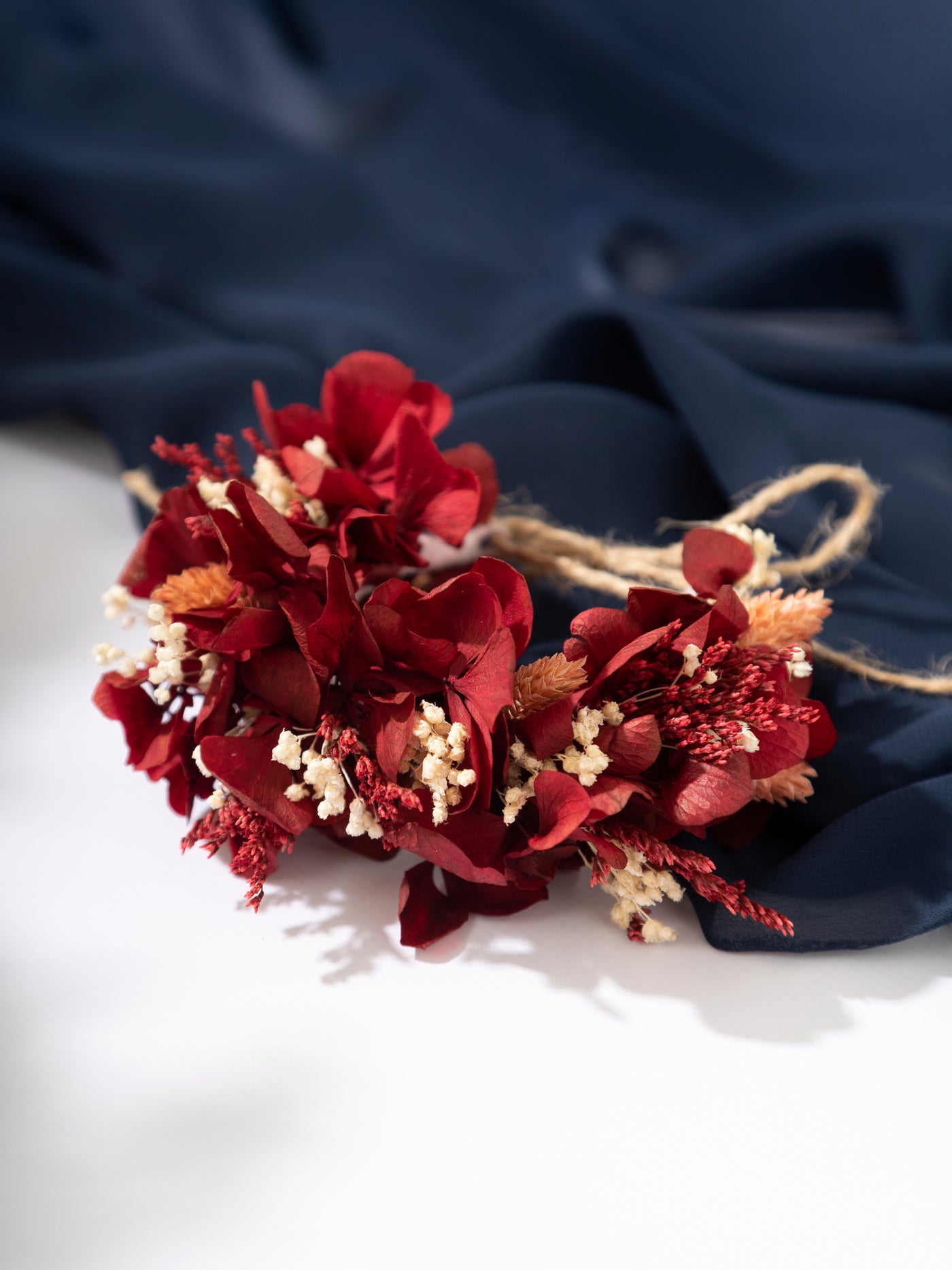 Dried Flower Corsage Burgundy With Terracotta Flowers For Your Special Day