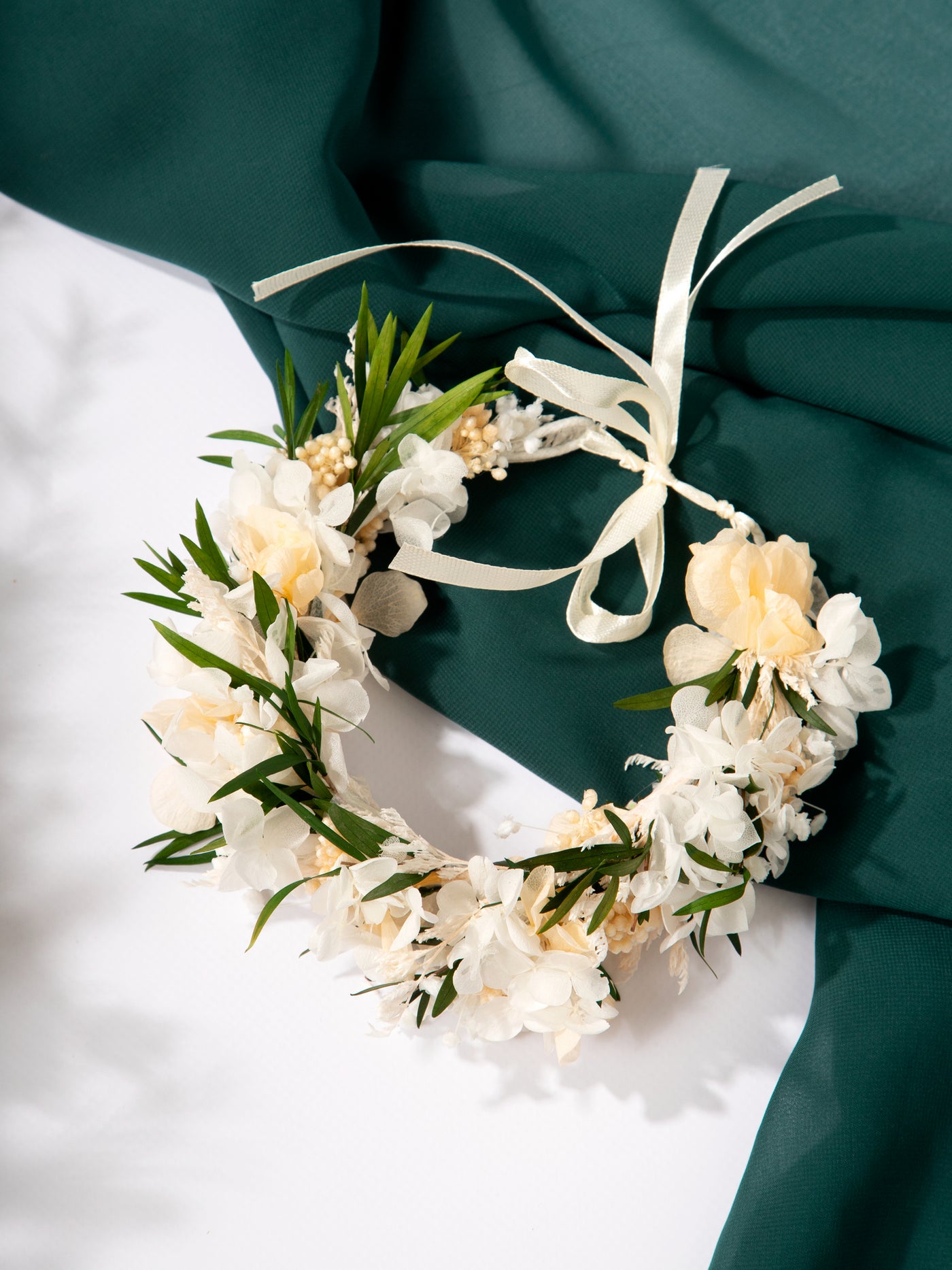 Dried Flower Crown With Preserved Dusty Roses For Your Special Day