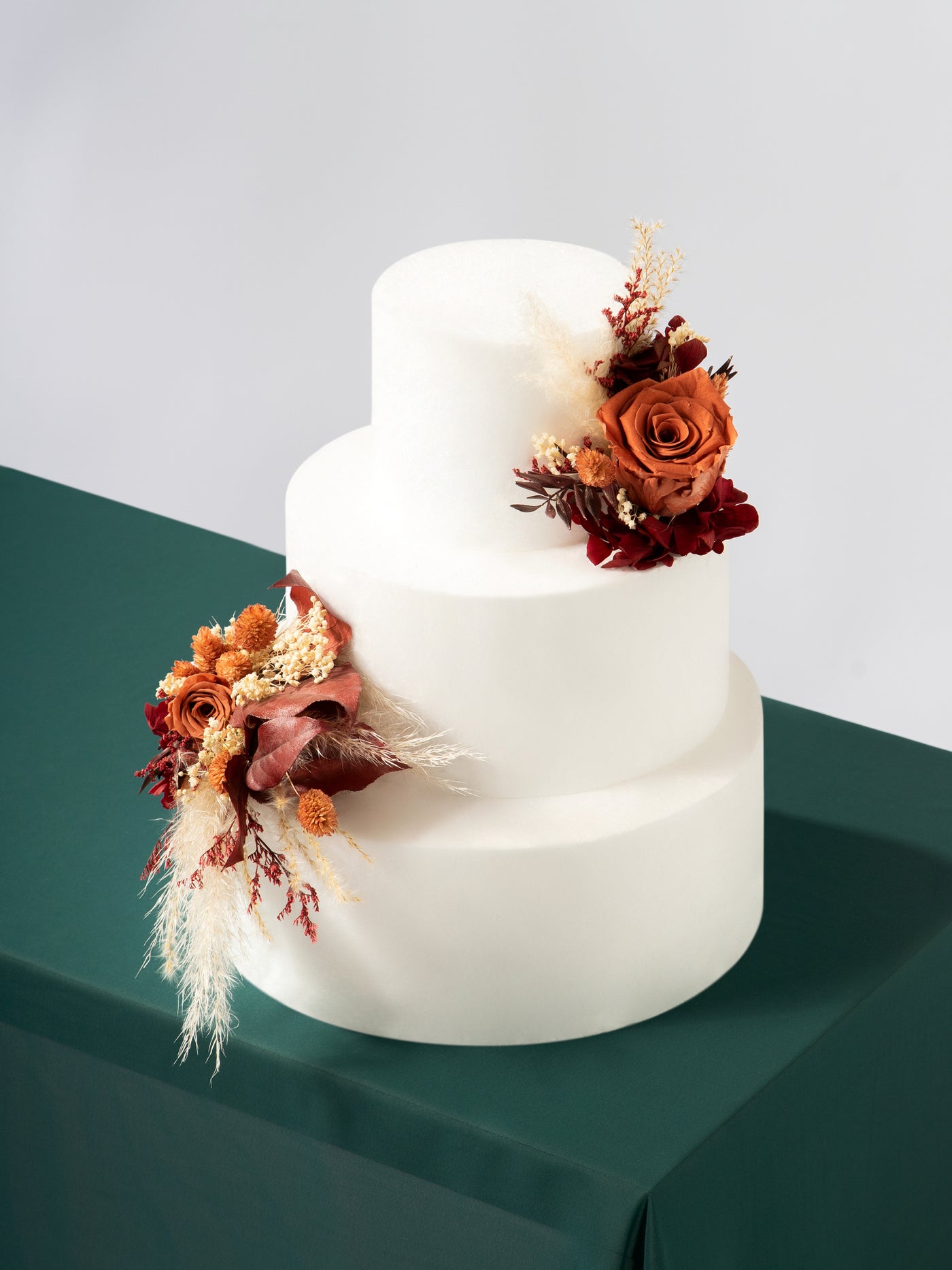 Cake Topper Burgundy With Terracotta Flowers For Your Special Day