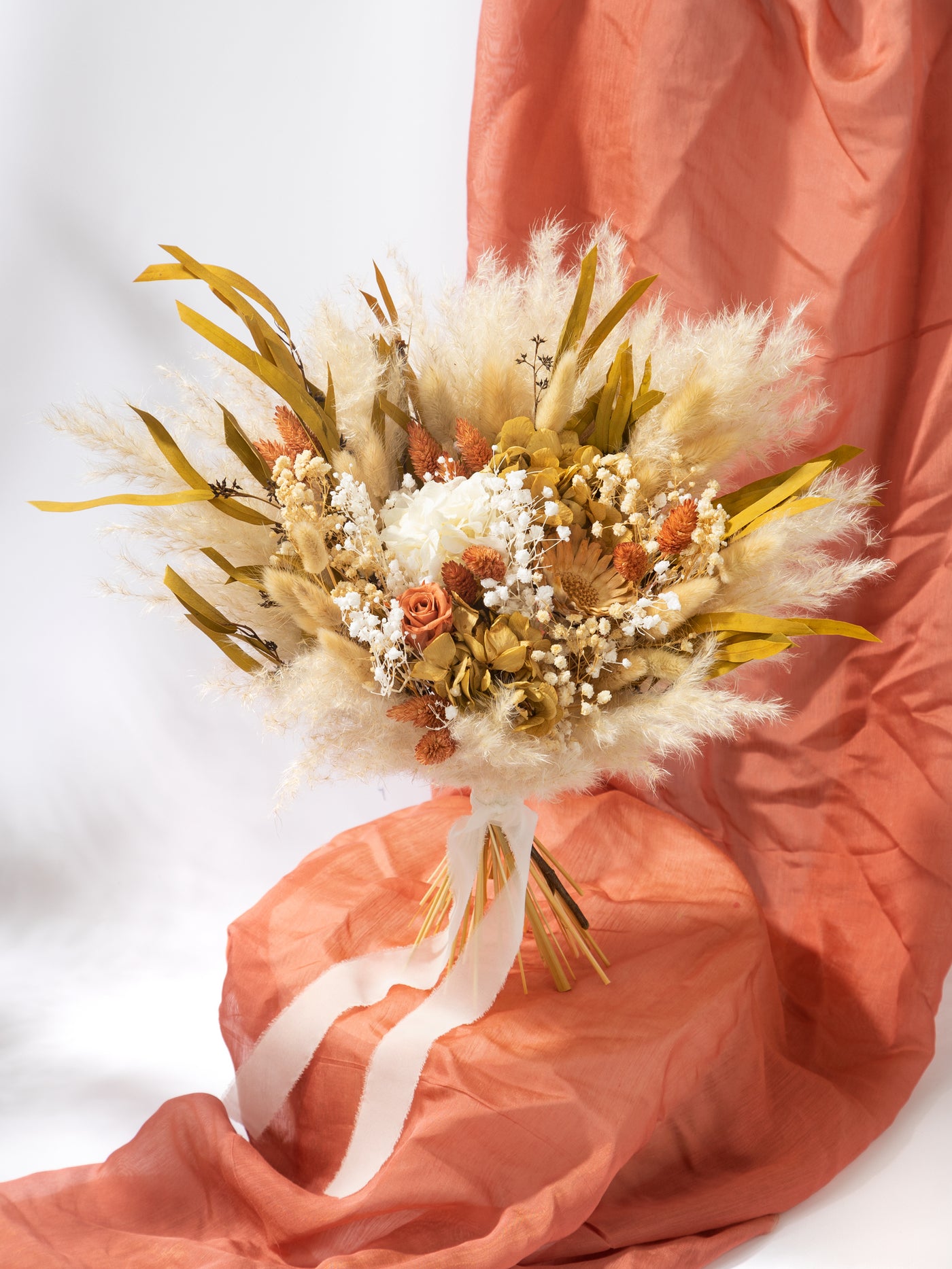 Bridesmaid Bouquet With Terracotta Preserved Flowers For Your Special Day