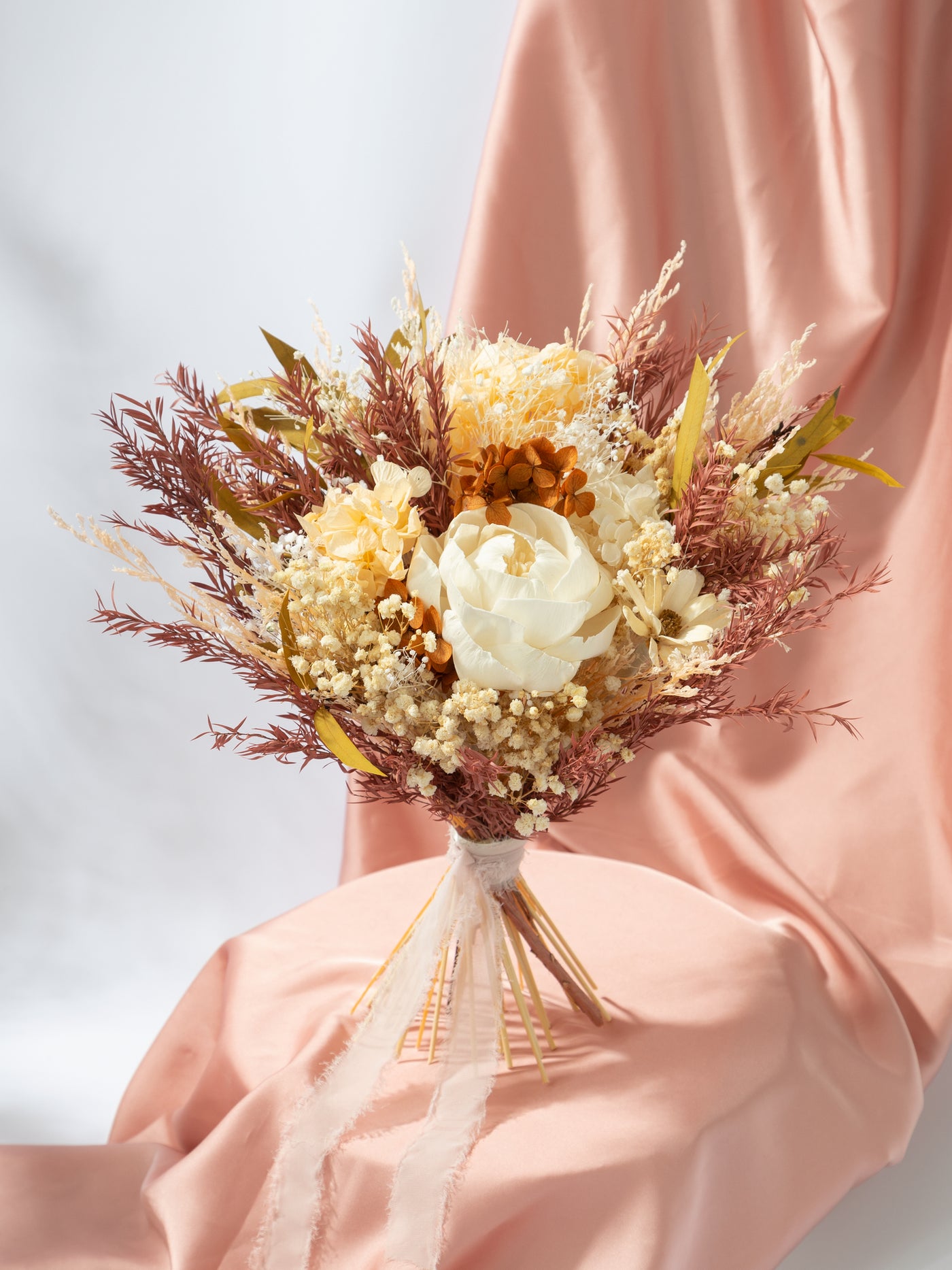 Bridesmaid Bouquet Cream With Dusty Roses For Your Wedding Day