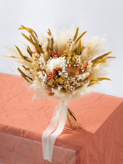 Bridesmaid Bouquet With Terracotta Preserved Flowers For Your Special Day