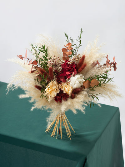 Bridesmaid Bouquet With Romantic Marsala Dusty Rose And Hydrangea