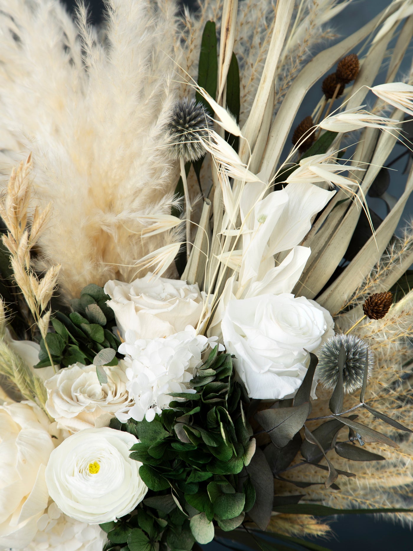 Sage green and white wedding bouquet