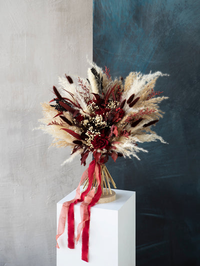 Marsala red bride bouquet