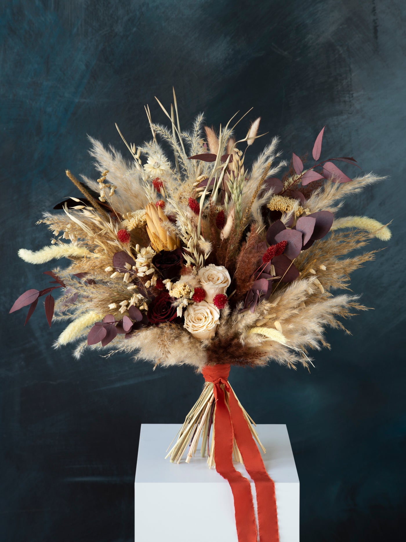 Field marsala and Beige wedding bouquet