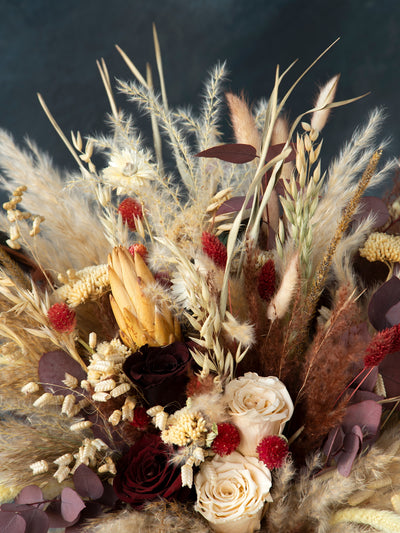 Field marsala and Beige wedding bouquet